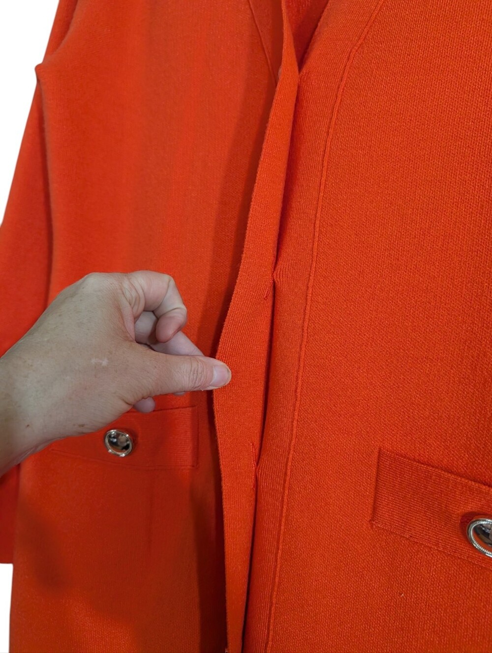 Ann Taylor Longline Sweater Dress Cardigan NWT Red - Orange Button Front SzLarge - Picture 5 of 10